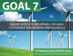 SDG Goal 7 is sustainable energy from United Nations Sustainable Development Goals