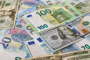 Cash euros and dollars