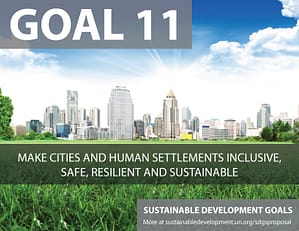 SDG Goal 11 is about inclusive cities  from United Nations Sustainable Development Goals