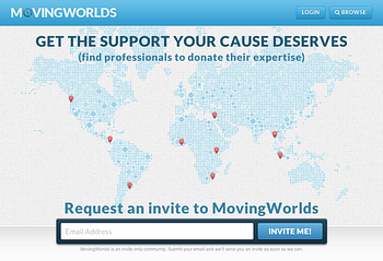 MovingWorlds home page for organizations
