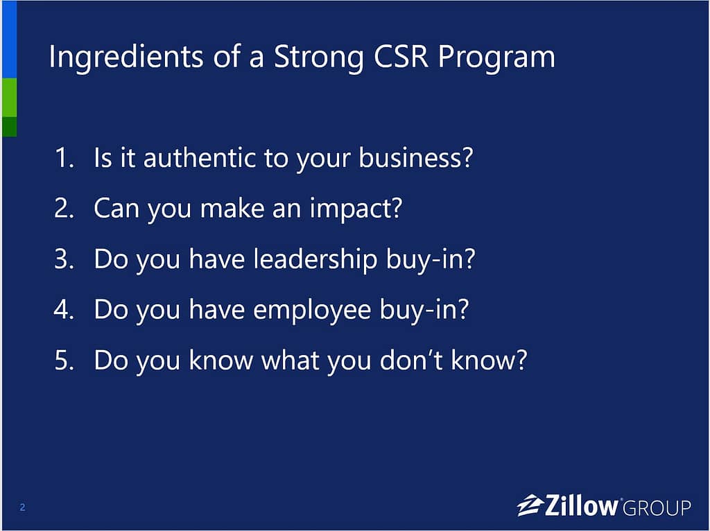 ingredients of a strong csr program zillow group
