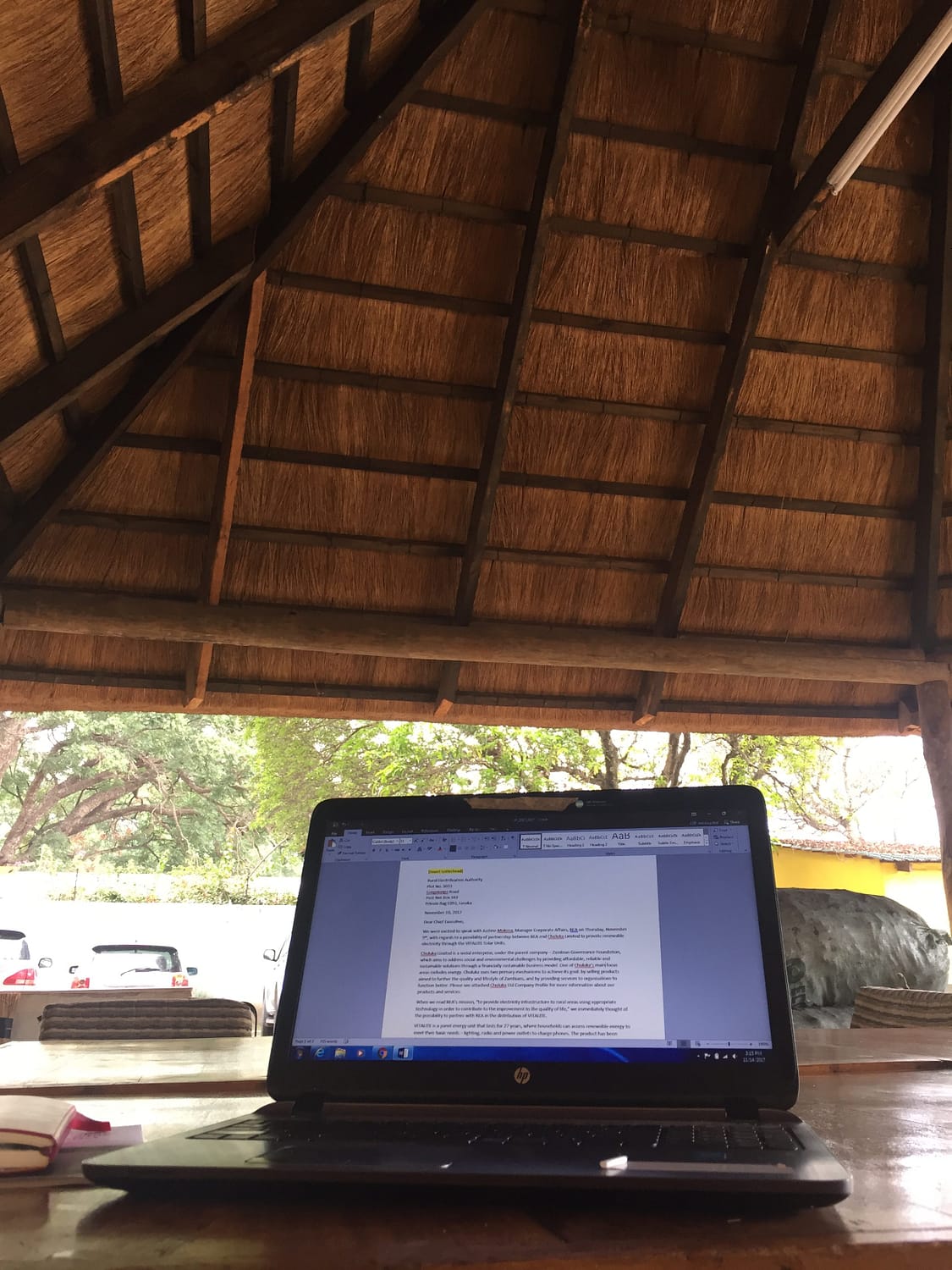Sometimes in the afternoon, Ankita went outside and worked in a hut (even though they had fantastic offices). It reminded her of having class outdoors in primary school.
