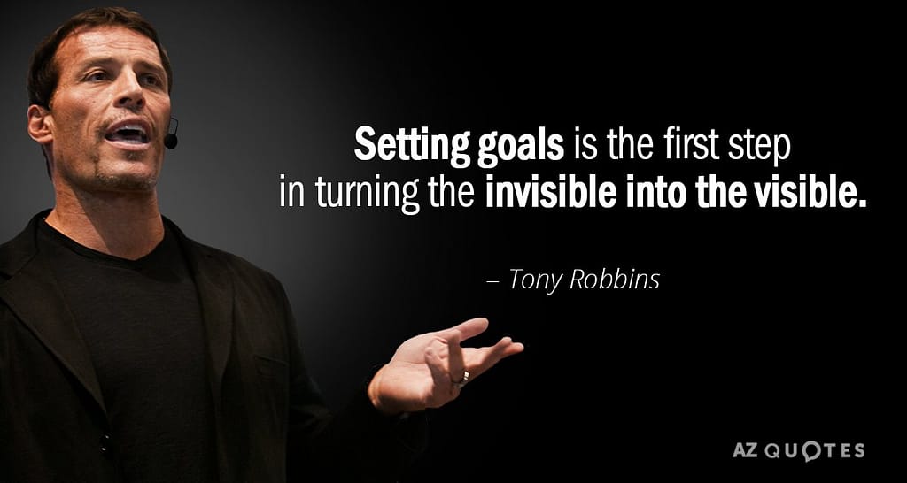 Setting goals tony robbins quote