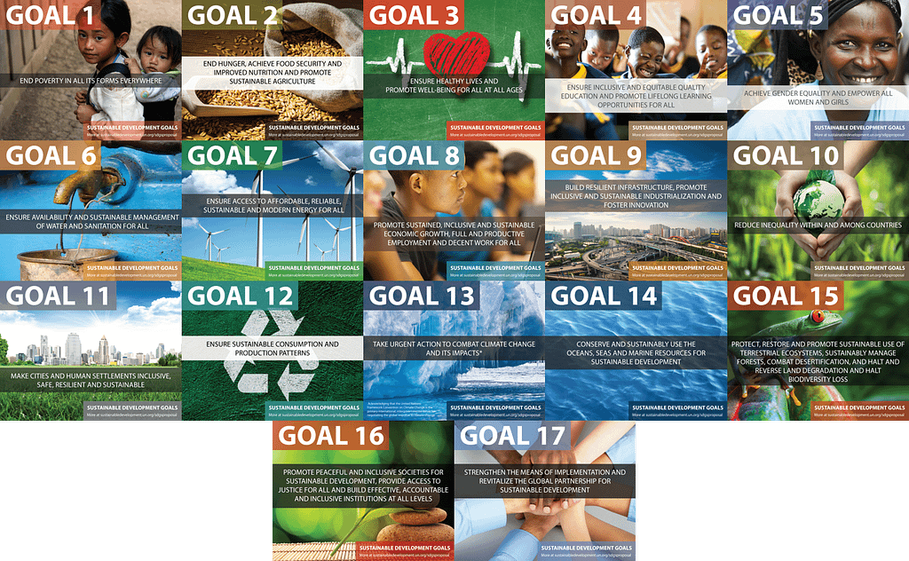 Summary of 17 Sustainable development goals by United Nations