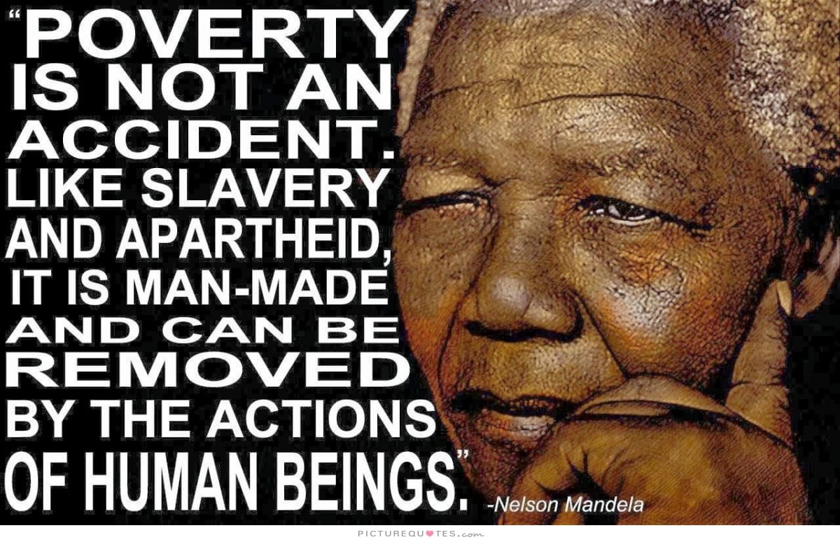 Mandela quote above poverty