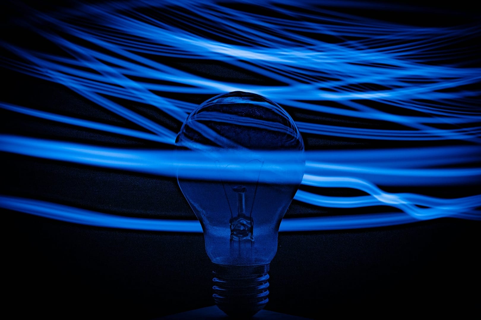 lightbulb with blue background tech innovation