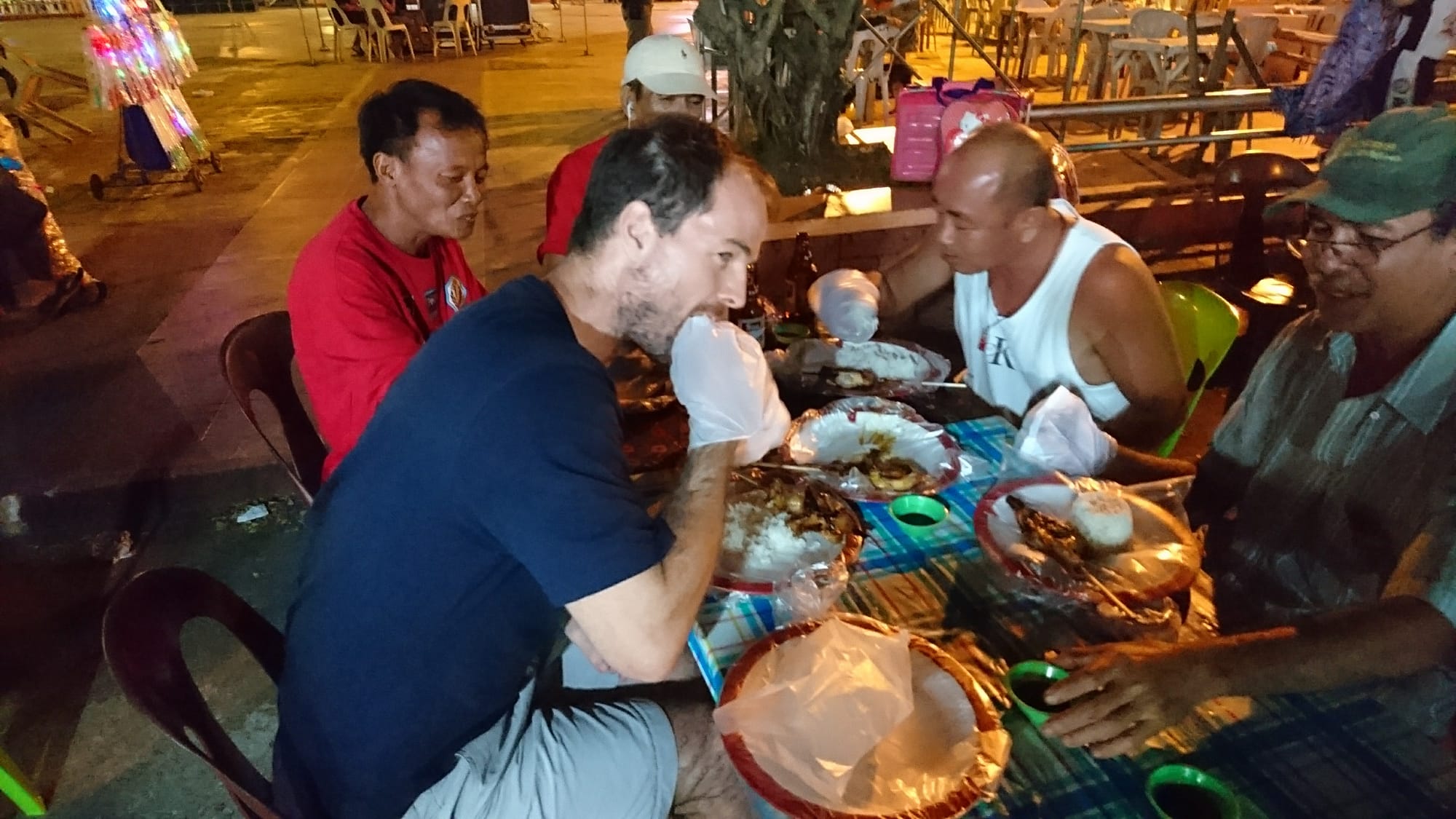 Brian enjoying some of the local Filipino cuisine.