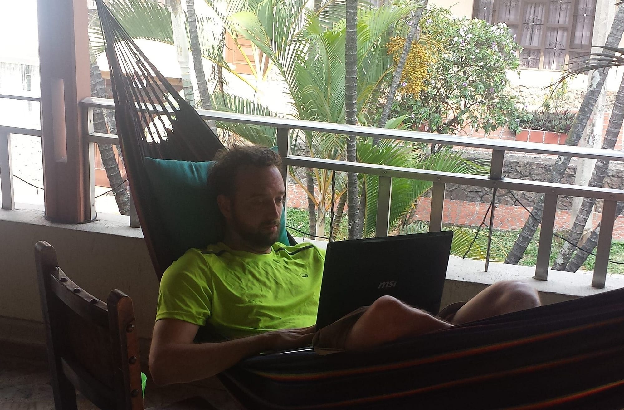 Combining work and pleasure; Ivo enjoying one of his favorite working spots 