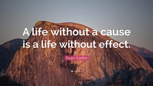 "A life without a cause is a life without effect."