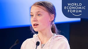 Image of Grete speaking at WEF