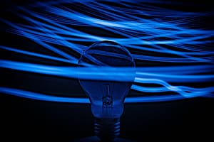 lightbulb with blue background tech innovation