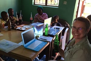 Sharon in a team meeting.