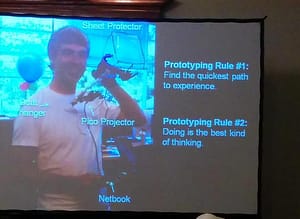 Tom Chi (Factory X) presenting the principles of Rapid Prototyping