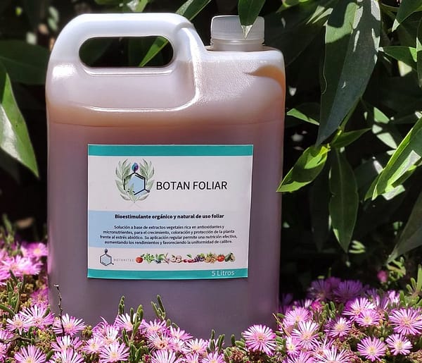 Photo of Botan Foliar, one of Botanitec’s antioxidant compositions made from plant extracts