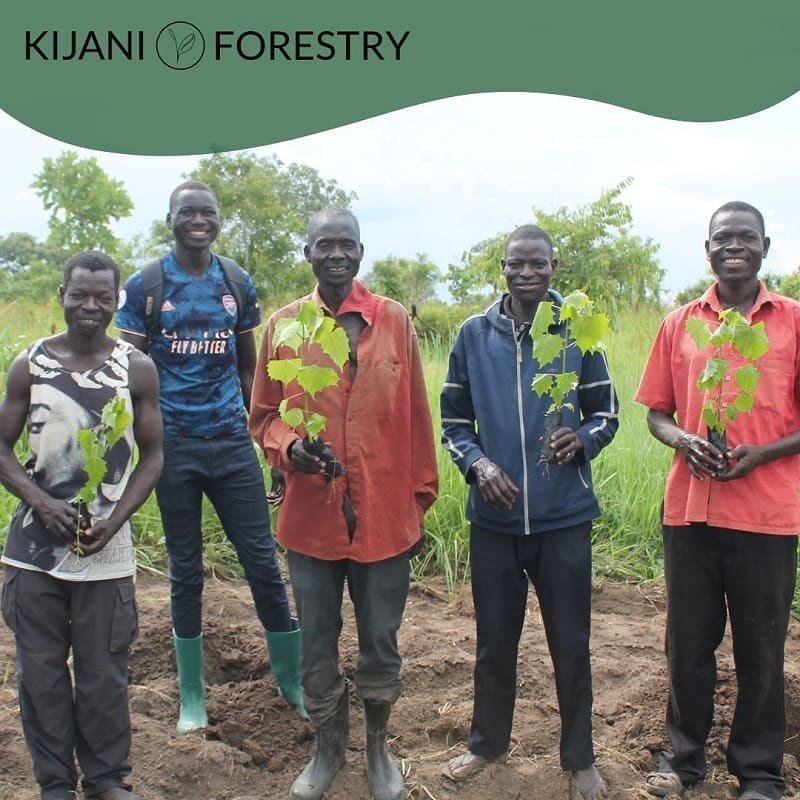 A group of farmers who partnered with Kijani to establish a nursery and plant over a thousand trees on their land